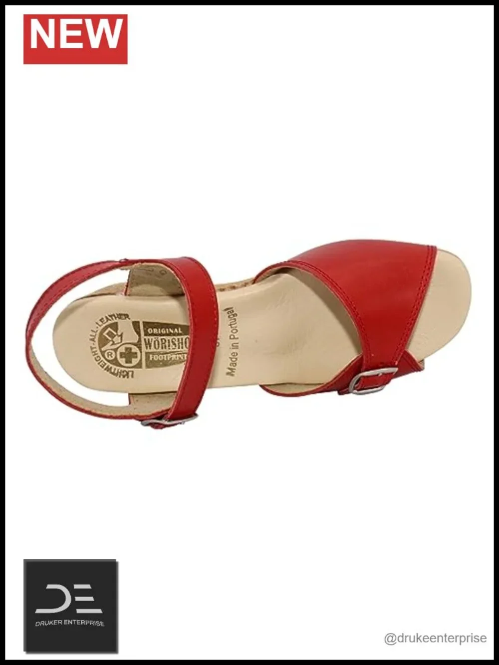 Worishofer Women's 711 Sandal Leather Open Toe Ankle Strap Wedge